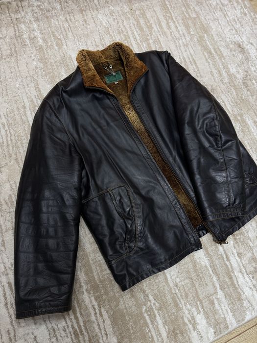 Чоловіча натуральна  шкіряна дублянка