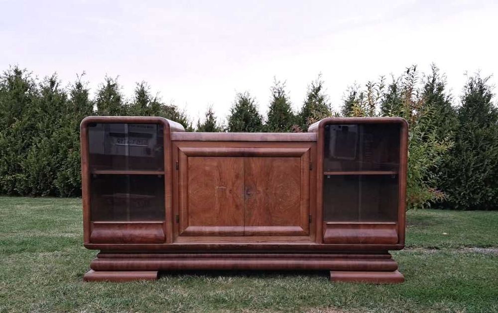 bufet kredens witryna art deco design orzech cudo ...