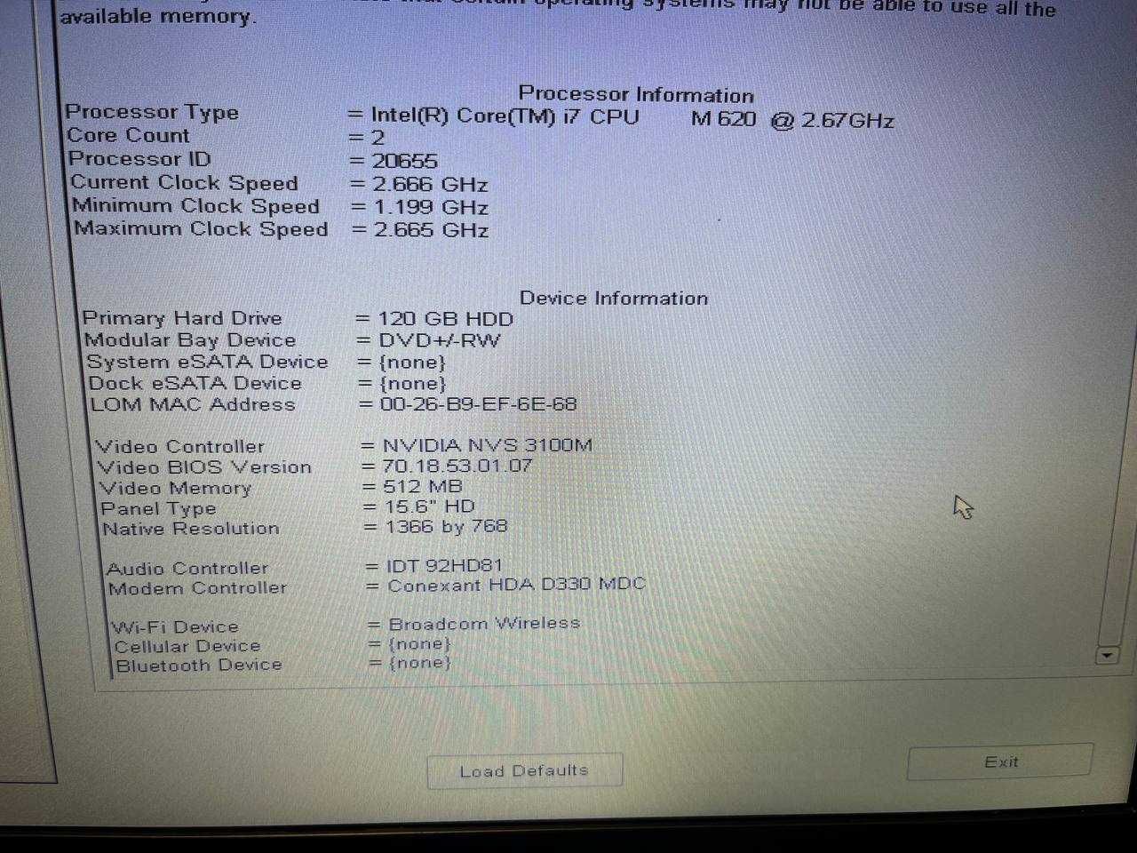 Ноутбук Dell Latitude E6510  Intel® Core™ i7 CPU