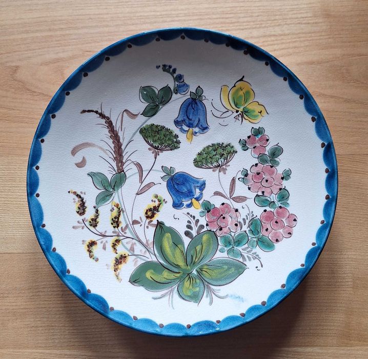 Ceraniczny talerz ścienny ręcznie malowany - manufaktura Hindelanger