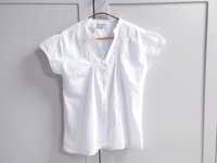 Biała haftowana bluzka koszula ze stójką 38 40