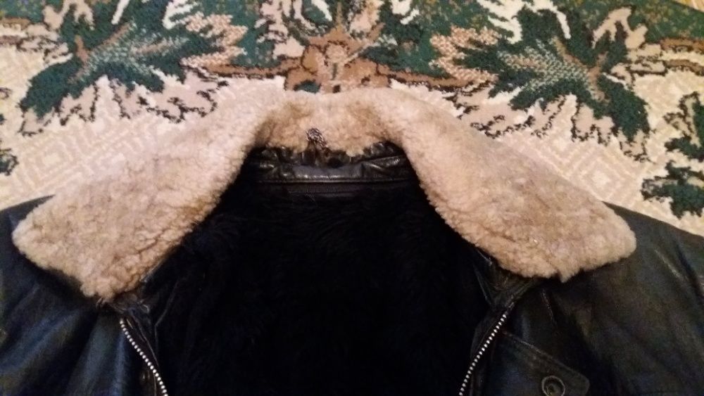 Мужская зимняя кожаная куртка