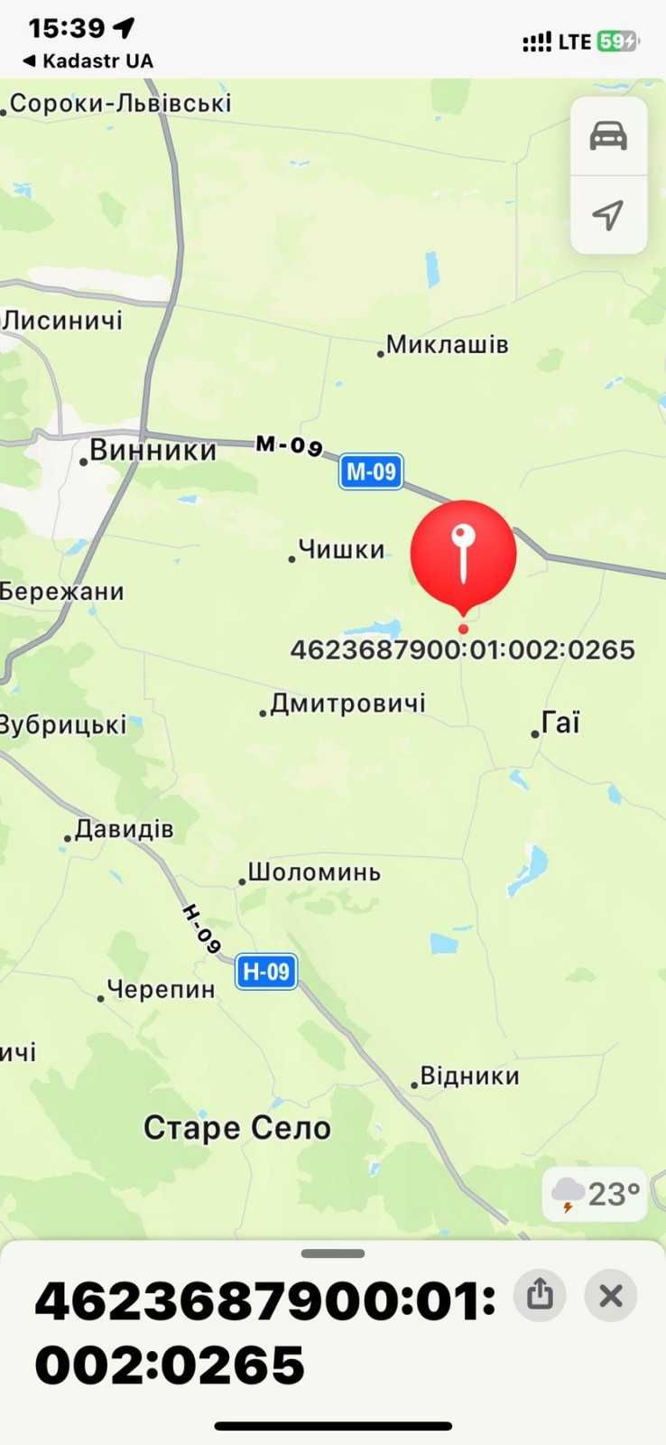 Продаж земельної ділянки с. Чижиків