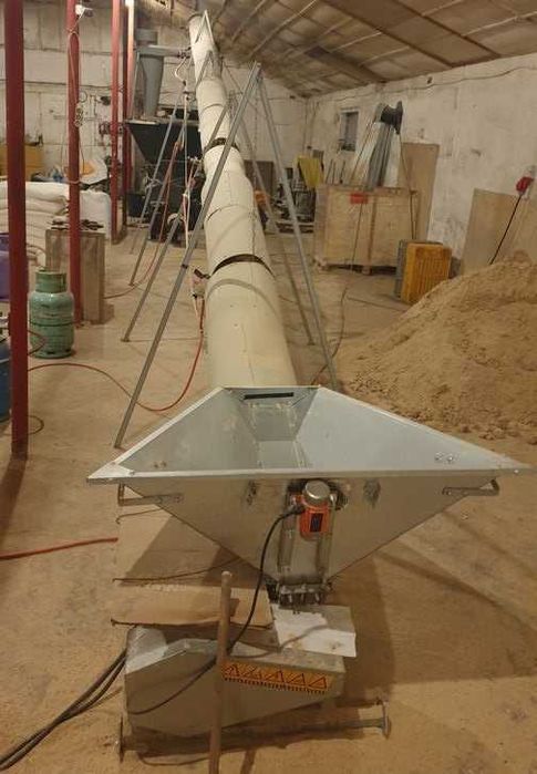 suszarnia trocin na gaz ogrzewany podajnik ślimakowy +peleciarka 7,5kW