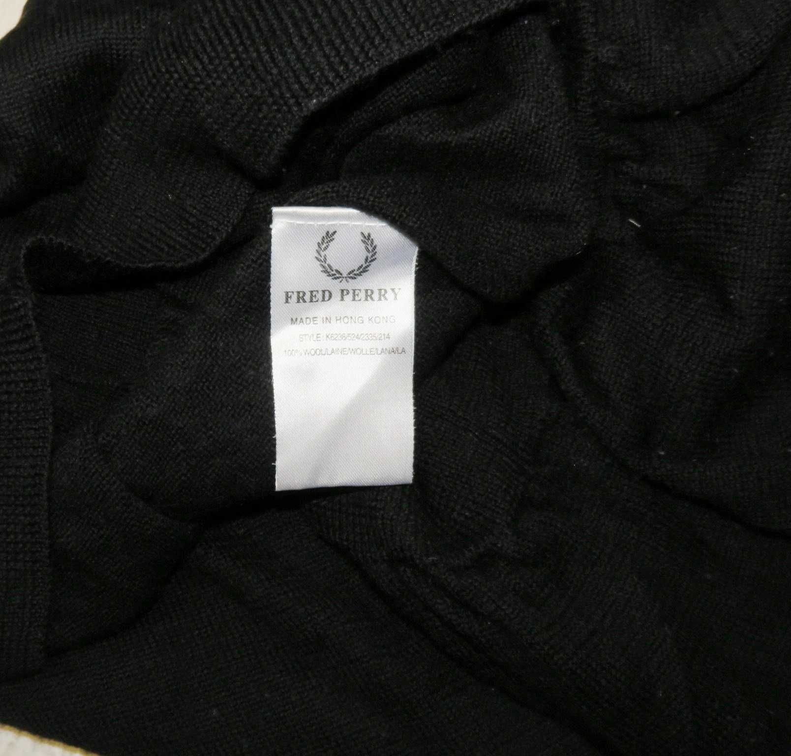 Fred Perry sweter wełniany w szpic XL