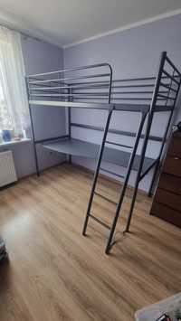 SVÄRTA - Rama łóżka na antresoli, łóżko piętrowe, kolor srebrny, 90x20