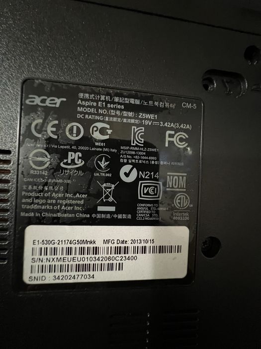 Ноутбук acer aspire e1