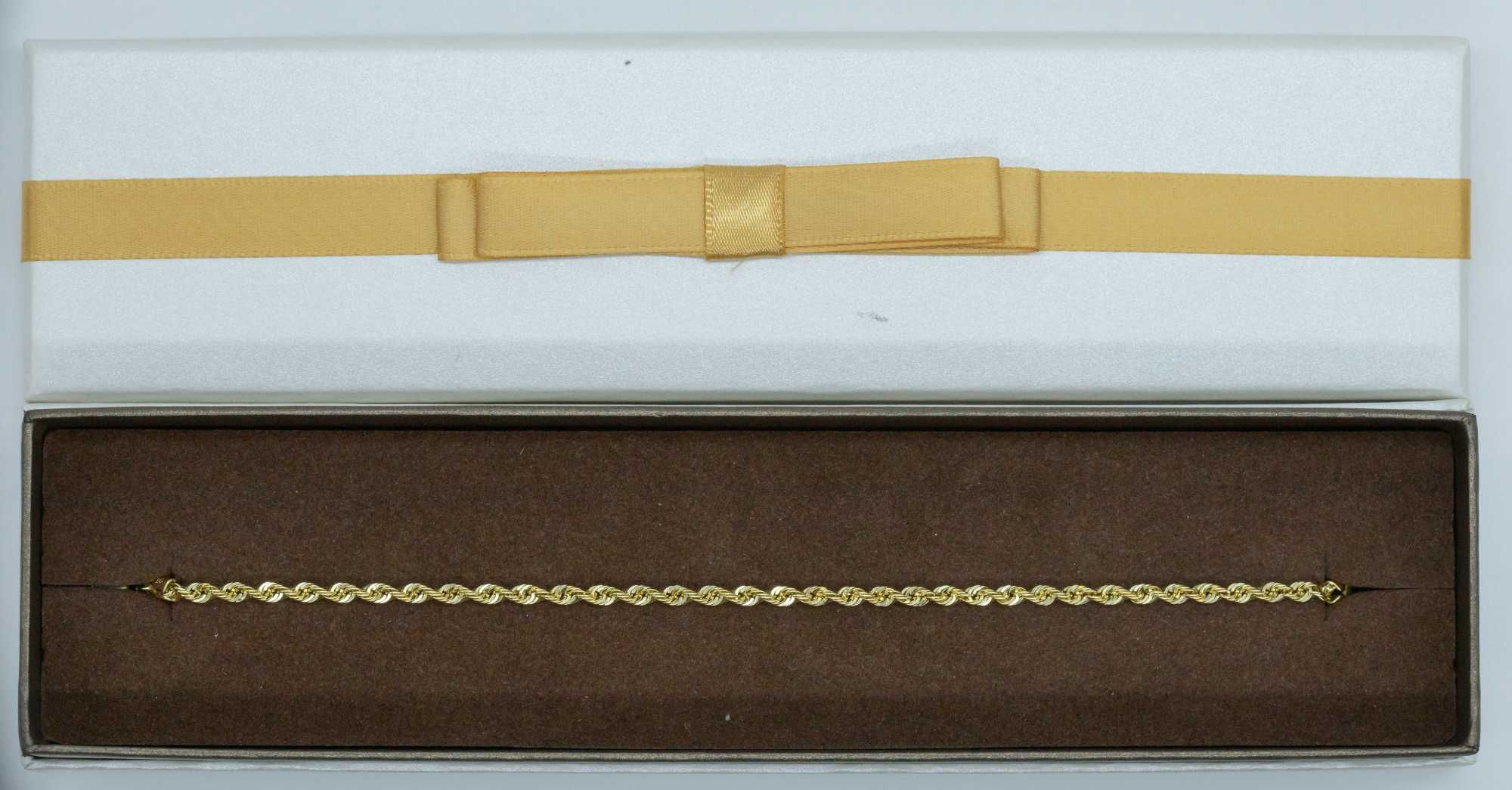 Złota bransoletka 585 1,94 gram Kordel 19,5cm Nowa Piękna