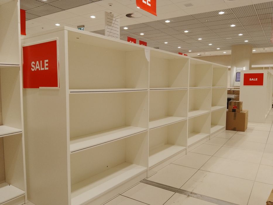 Regał dwustronny biały z grubej płyty meblowej