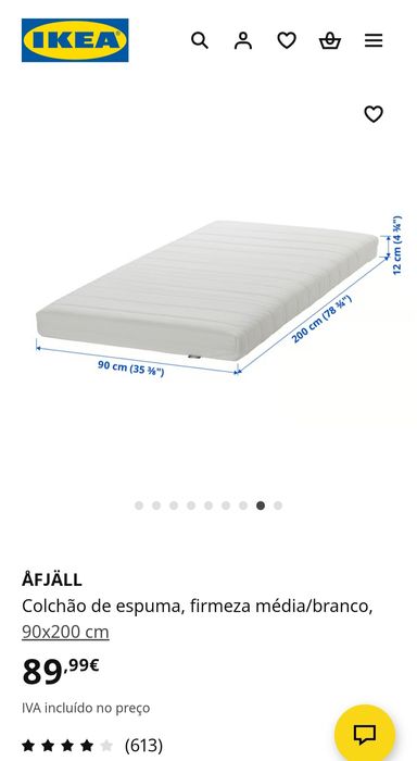 Colchão de espuma Ikea como novo 90x200