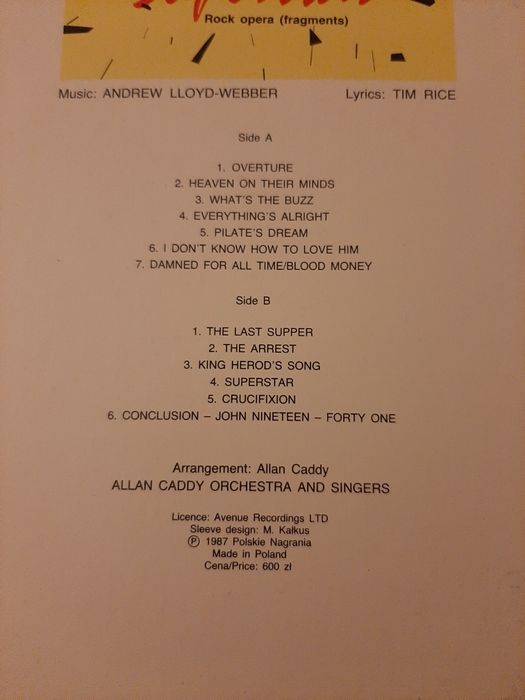 JESUS CHRIST Superstar , płyta winylowa