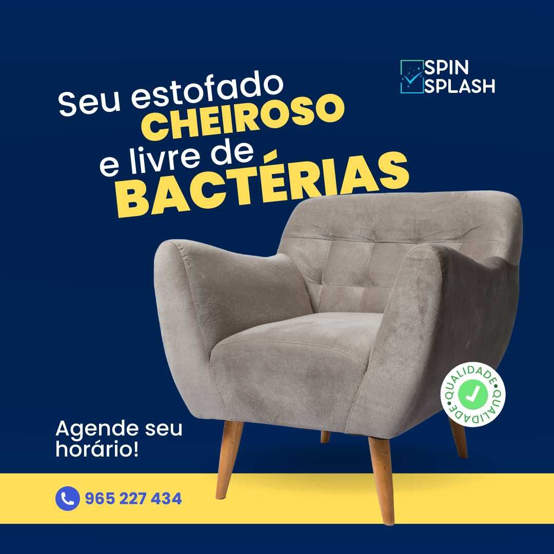 Limpeza e higienização de estofos, colchões, tapetes