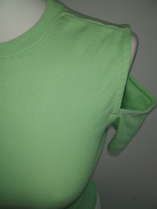 Neonowy zielony prążkowany crop top House Brand 38 M