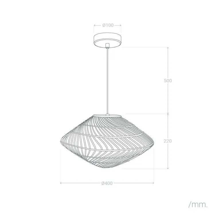 Candeeiro Suspenso Ledkia Rattan Towamba Natural – Novo