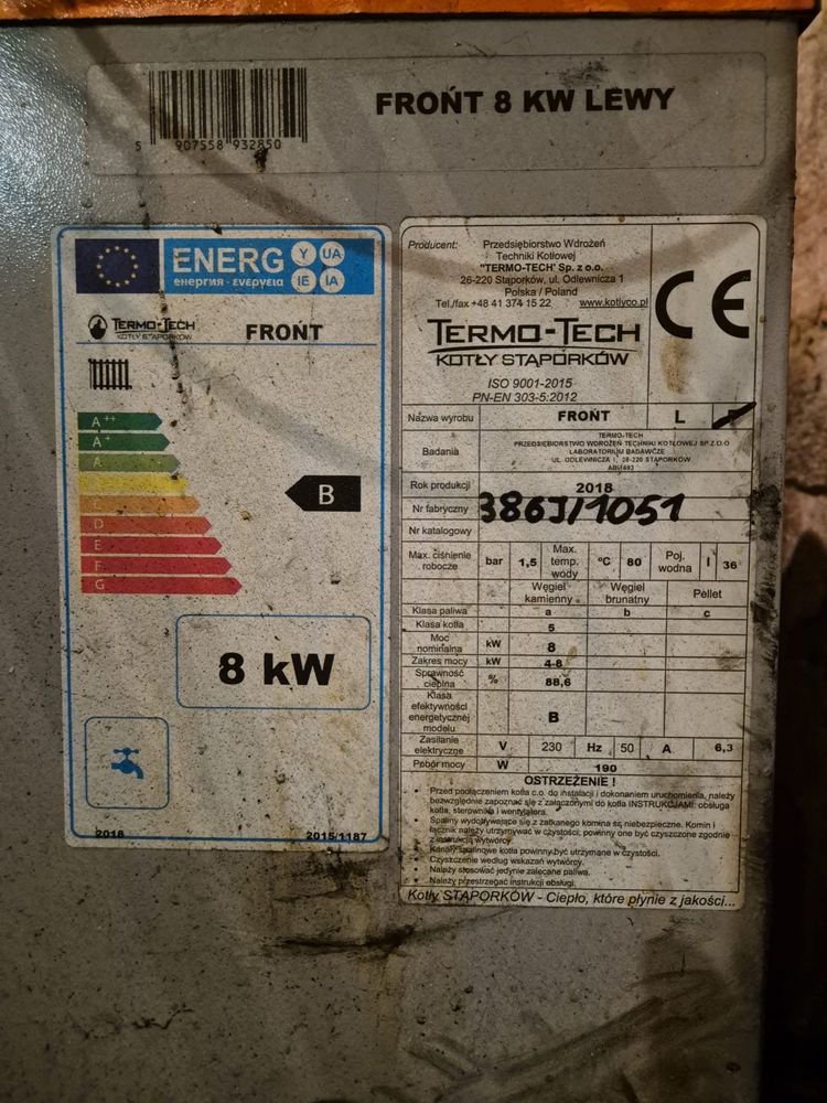 Piec na ecogroszek z podajnikiem