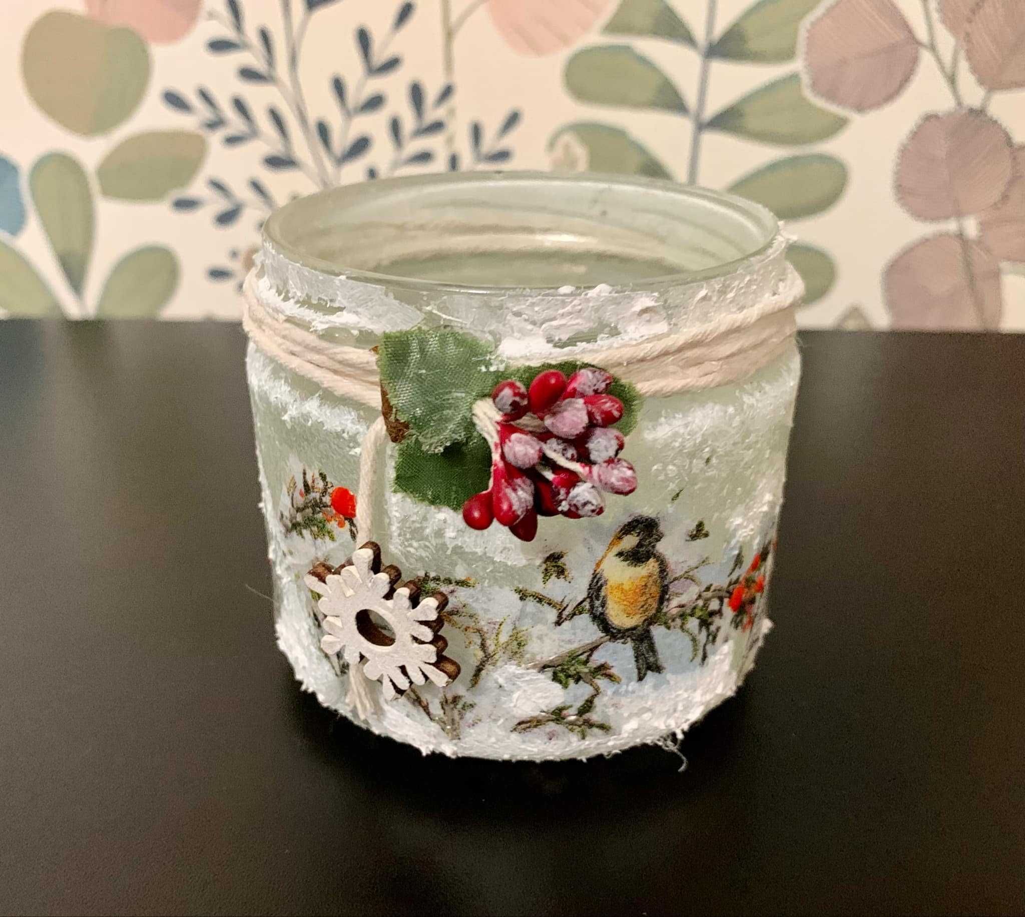 Świecznik-lampion Decoupage