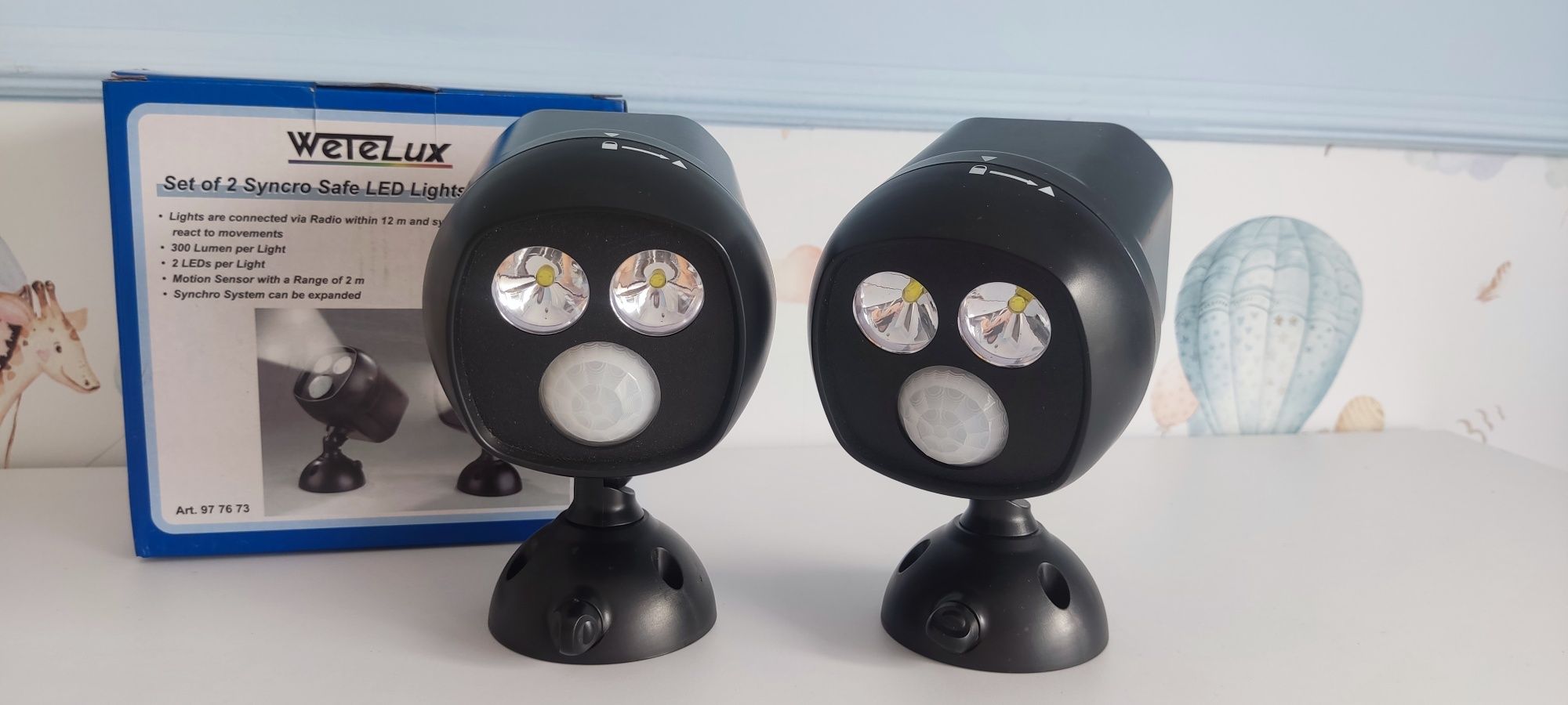 Lampy z czujnikiem ruchu LED 300 lm 2 sztuki