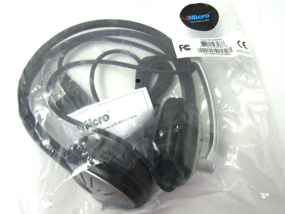Нові навушники з мікрофоном iMicro SP-IMME282 USB для компютера юсб