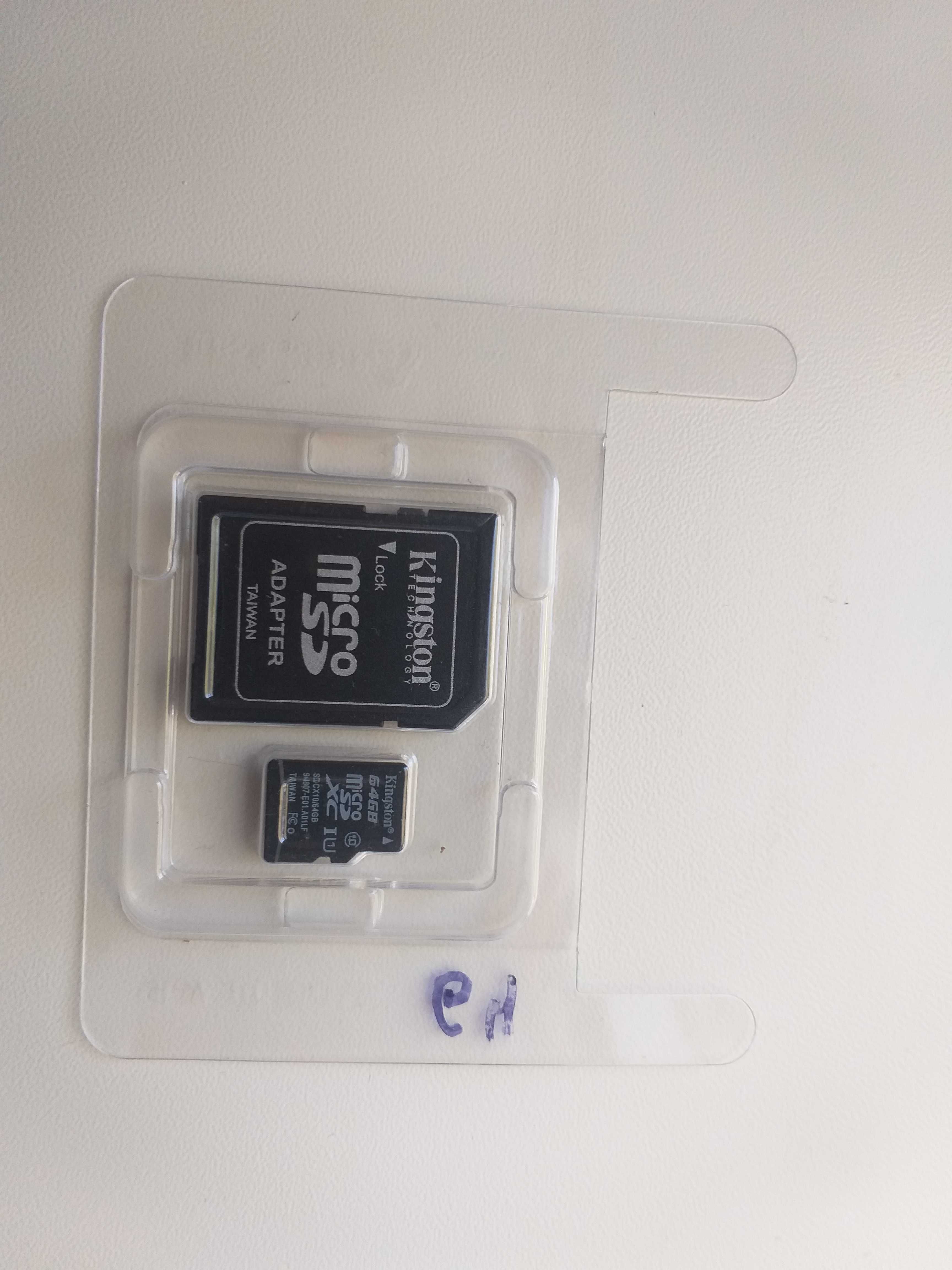 Карта памяти Kingston 64 GB microSDXC Class 10 + SD Adapter SDCS.