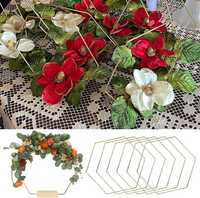 metalowe pierścionki kwiatowe dekoracje na stół 6szt