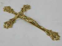 Piękny Krzyż do powieszenia krucyfiks mosiądz JEZUS 33 cm BAROK