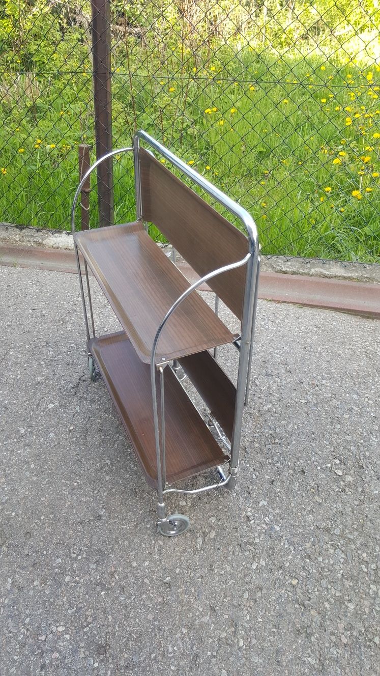 Gerlinol niemiecki Vintage mobilny barek wózek na kolkach składany