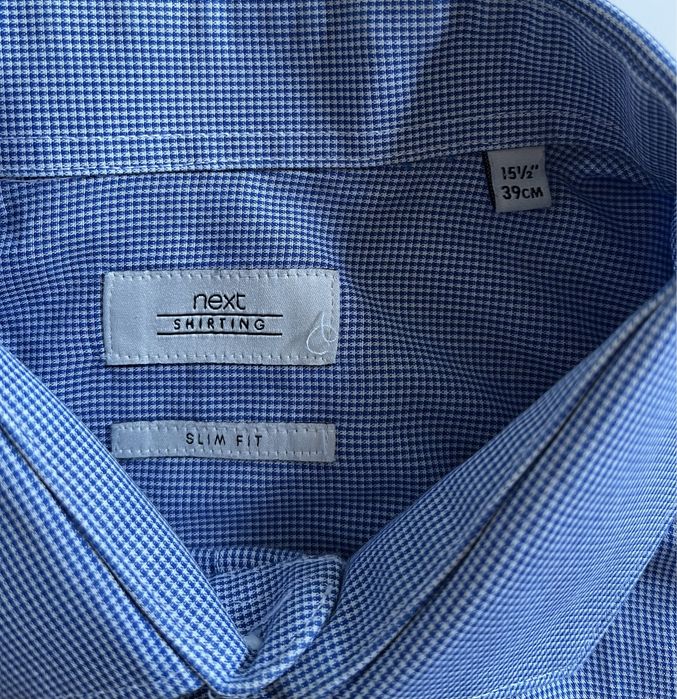 Next koszula męska w drobną kratę Slim Fit 39