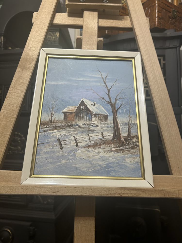 Obraz domek zimą