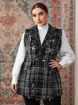 Shein 42 Xl Dzianinowa Kamizelka Elegancka H6292