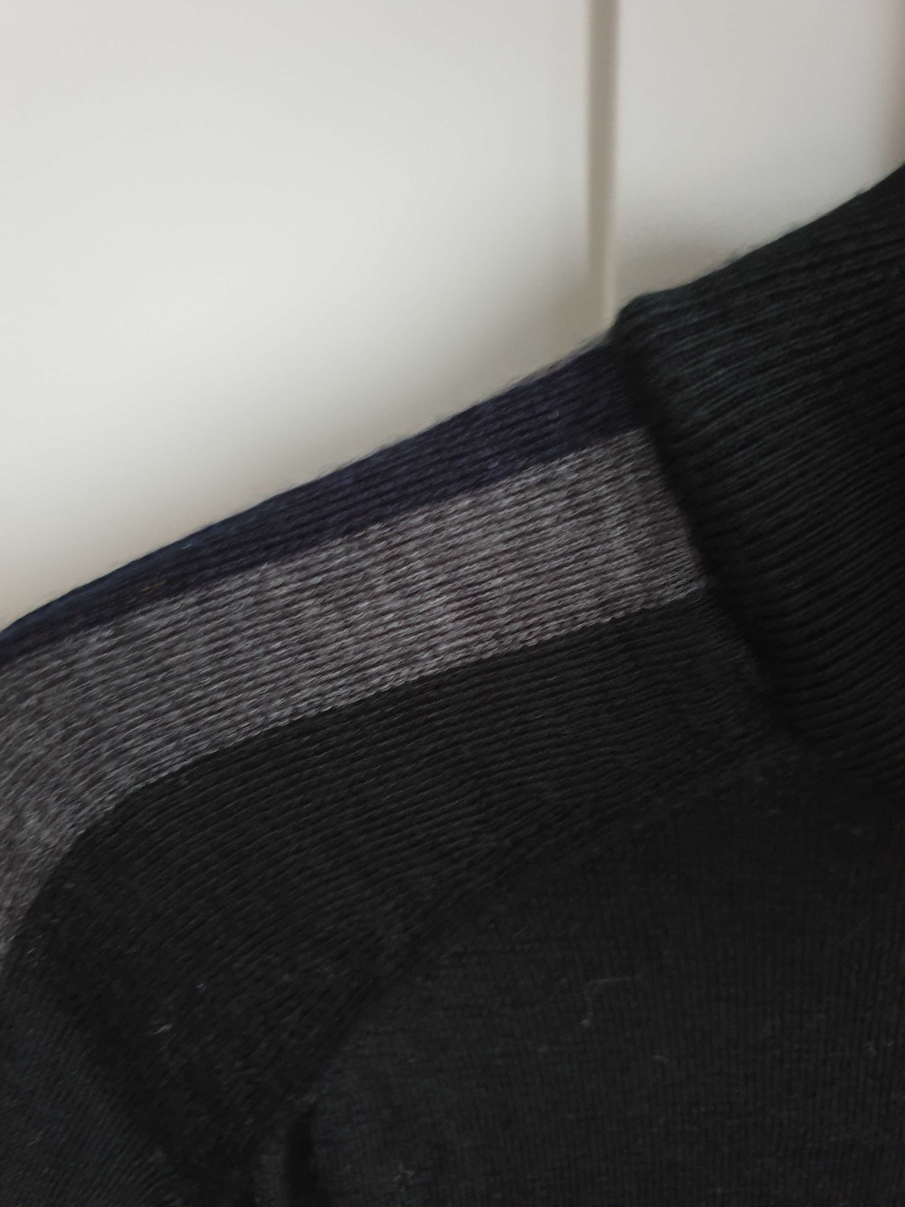 Czarny sweter wełniany męski golf półgolf M&S XL 100% wełna merino