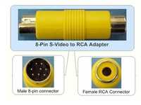 Przejściówka złącze 8-pin S-video męskie na RCA (chinch) żeńskie