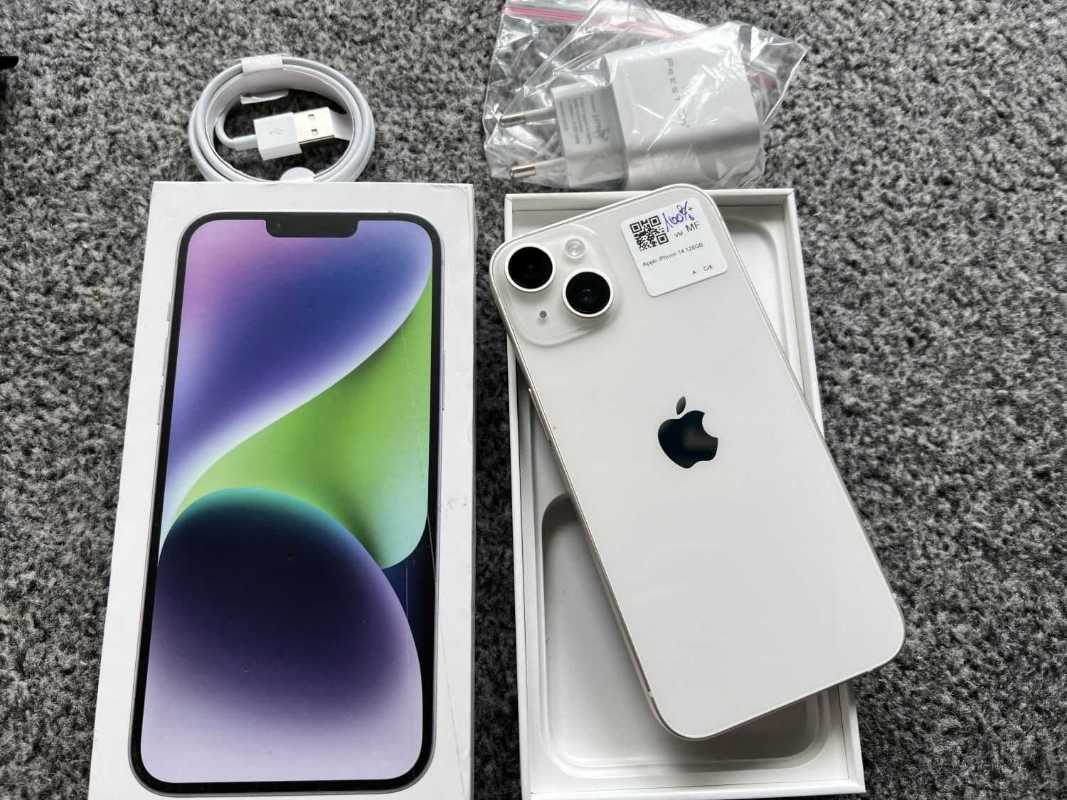 iPhone 14 128GB White Silver Biały Bateria 100% GWARANCJA APPLE