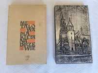 Metalowy obrazek na drewnie - Wawel