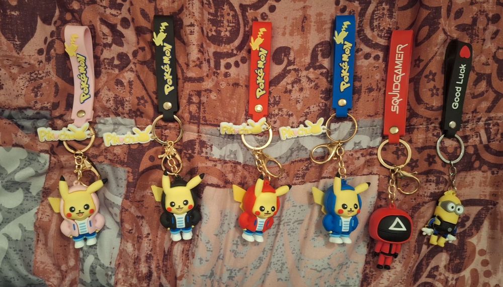 Lote Porta-chaves Pokémon, Squid Game e Minions
