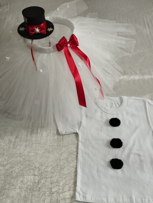 Костюм Сніжинки, Сніговичка для дівчинки, Зайки, Сніговика
