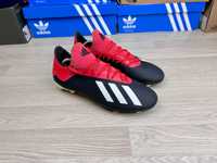 Бутсы копочки Adidas X 18.3 FG футбольная обувь черные 40