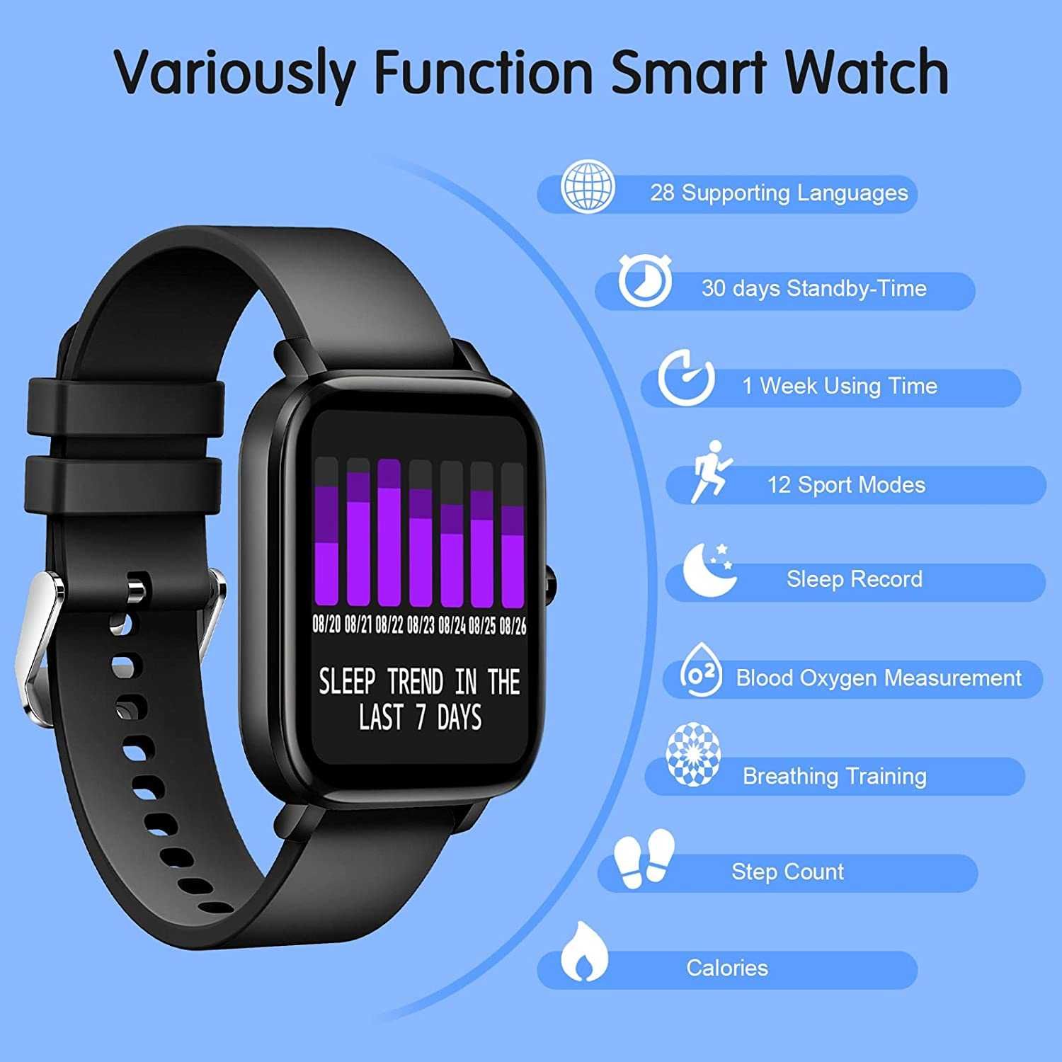 SmartWatch | 1,69" | relógio inteligente | IP68 impermeável