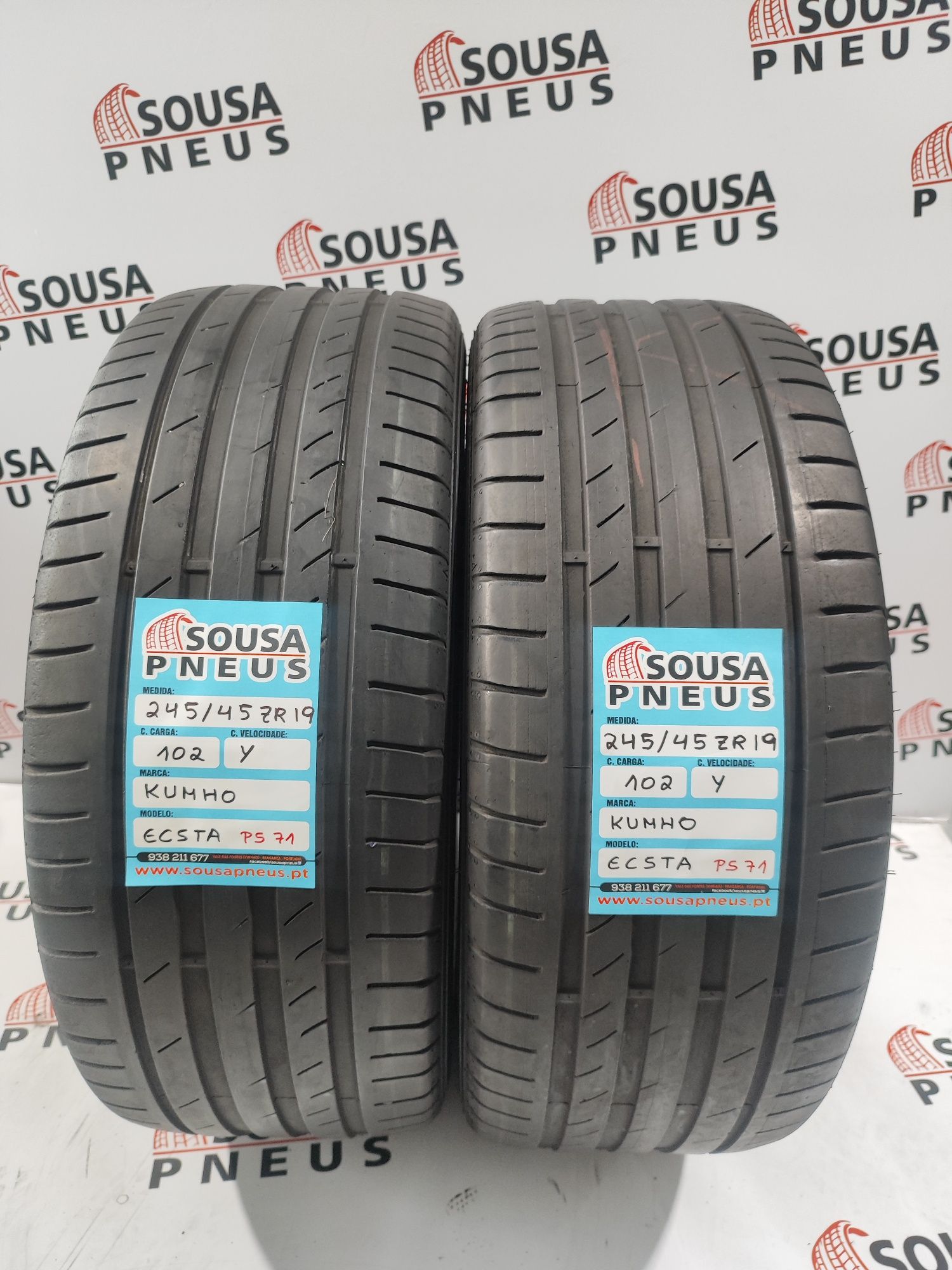 2 pneus semi novos 245-45R19 kumho RFT - Oferta dos Portes