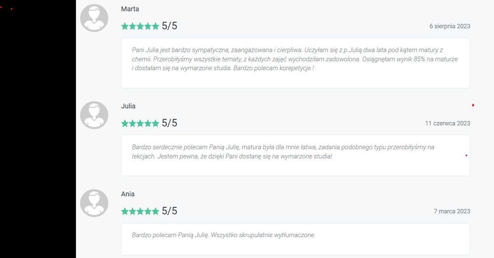 Korepetycje z chemii i matematyki – poziom rozszerzony, matura