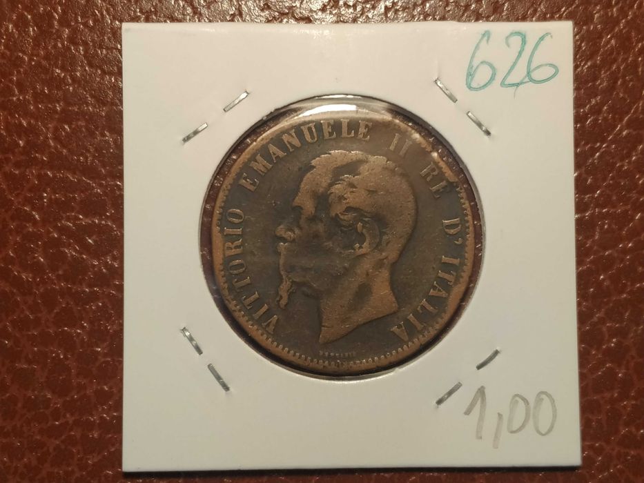 626 moeda de 10 centésimos de 1867 H - Itália