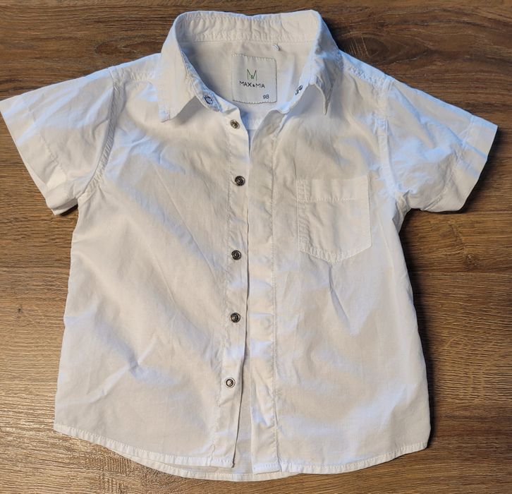 Biała koszula z krótkim rękawem MAX&MIA 98