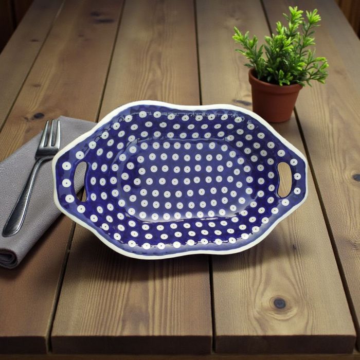 Półmisek owalny pogłębiony.Ceramika Bolesławiec