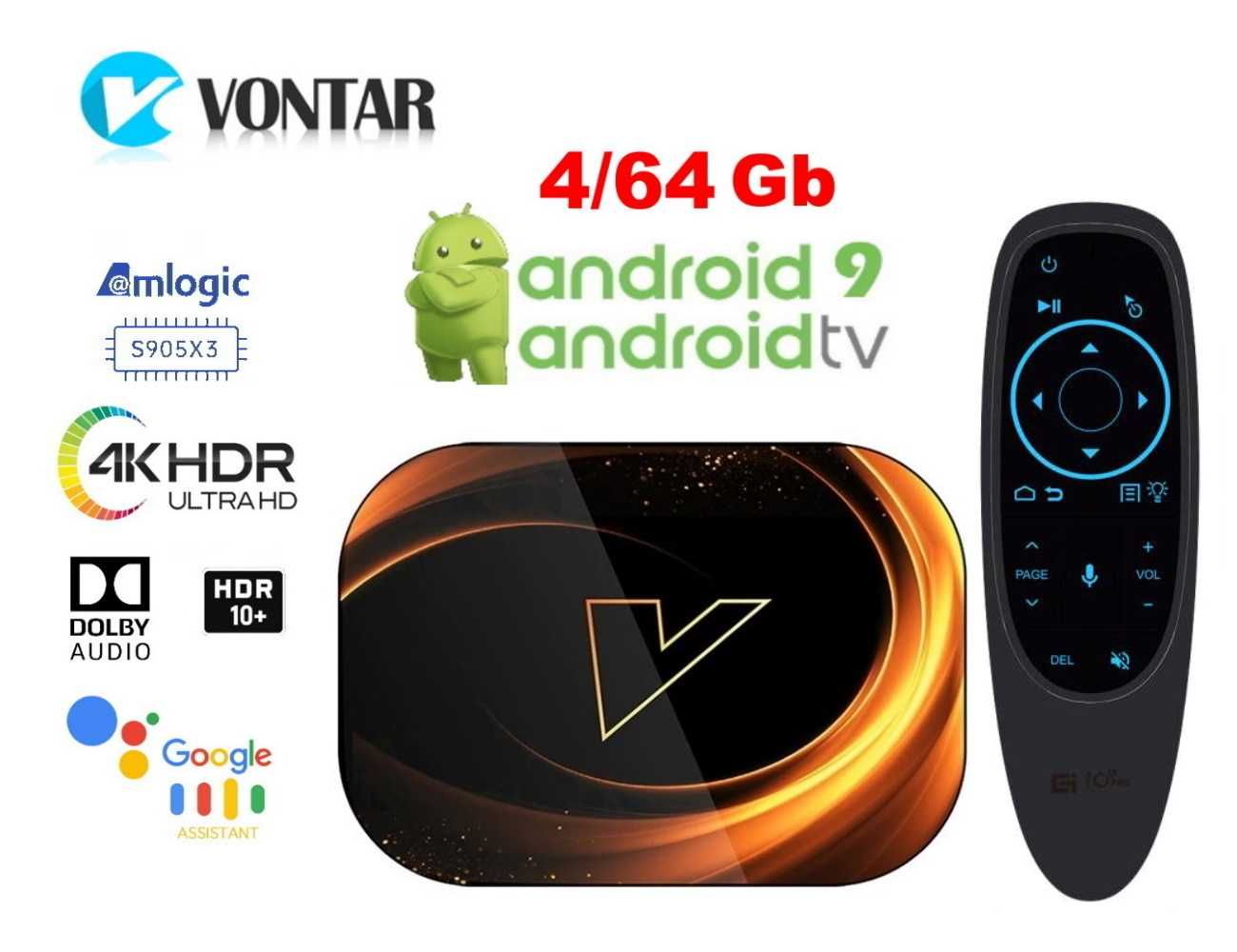 Vontar X3 4/64GB AndroidTV Amlogic S905X3 смарт тв-приставка tv box