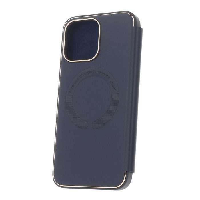 Etui Smart Gold Frame Mag Do Iphone 15 Pro 6,1" Granatowe