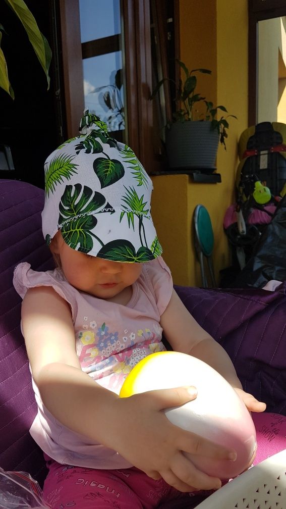 Chustka czapka bawełniana na lato regulowana od 5m do 4lat chłopiec