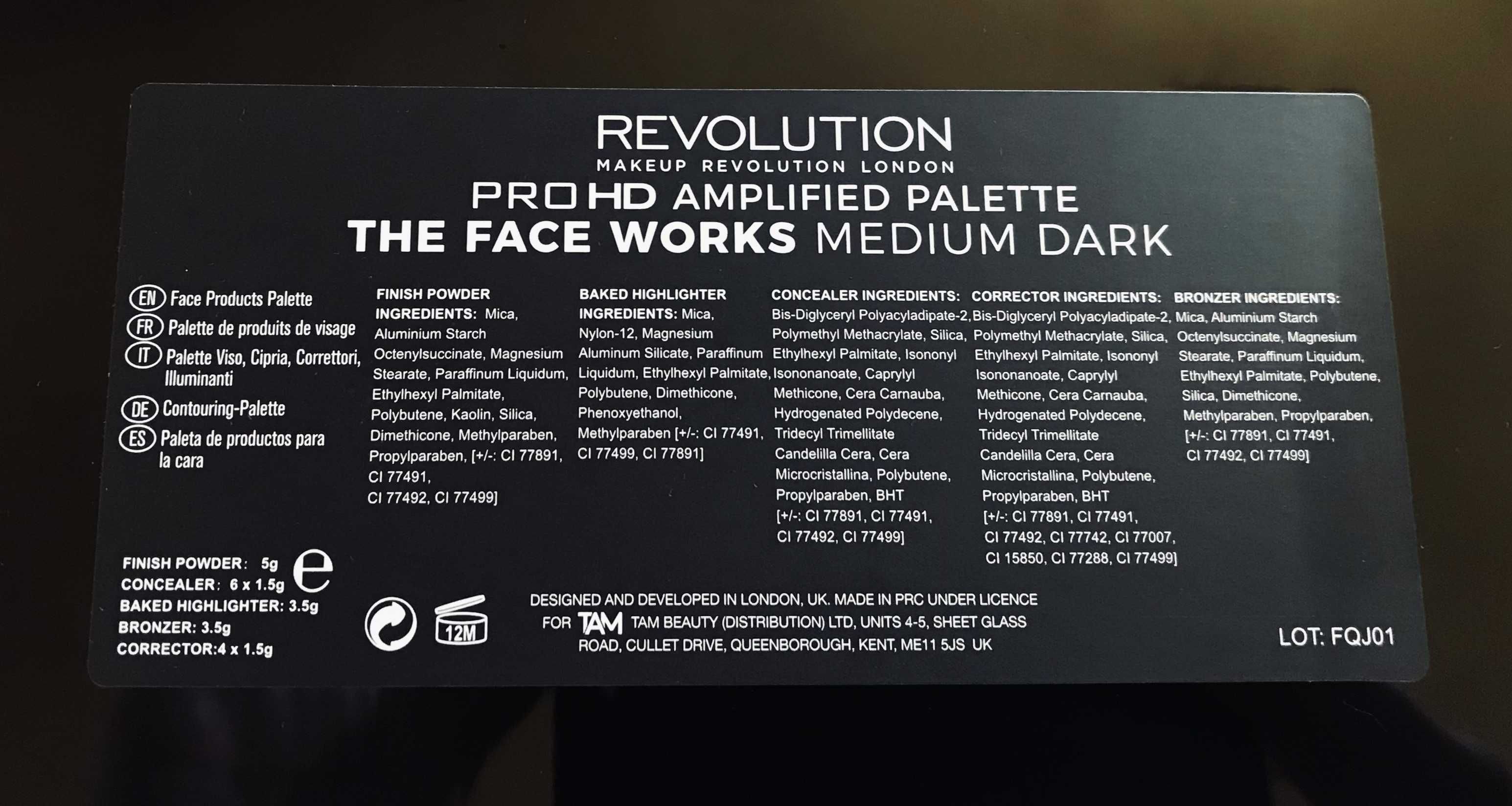 paletka makeup revolution pro hd medium/dark korekcja konturowanie