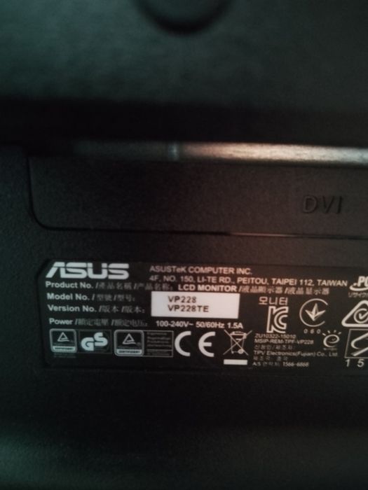Monitor Asus 21,5" czas reakcji 1ms