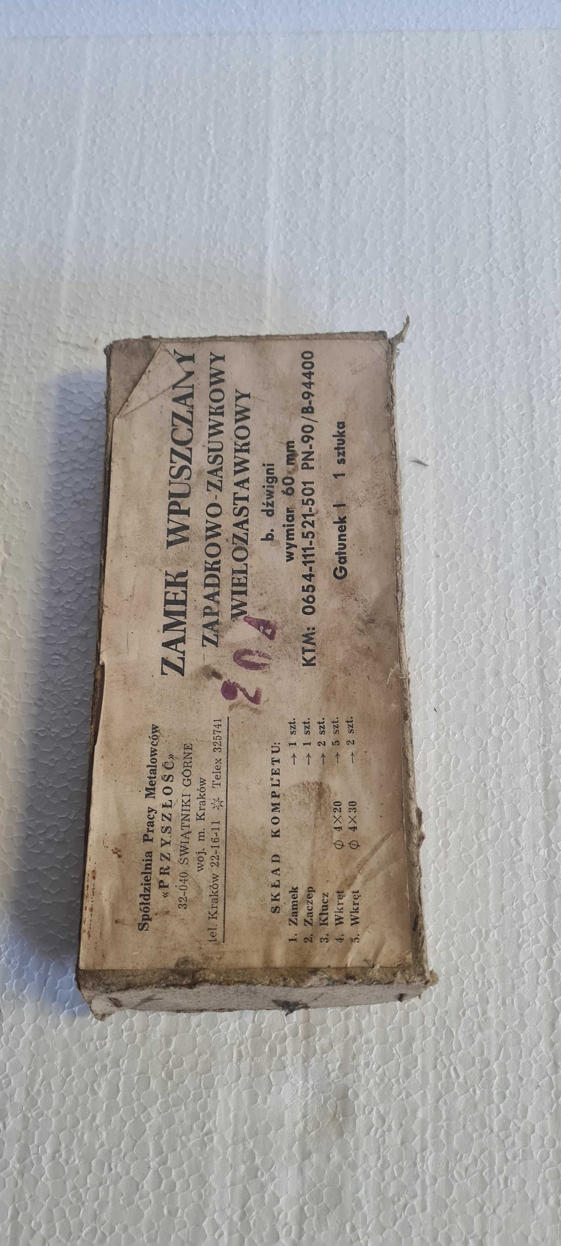 Zamek do drzwi Wpuszczany Polski Stary Nieużywany