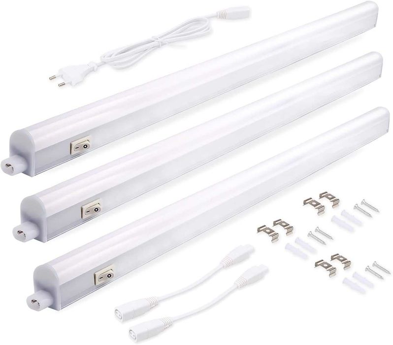 3x Led Bancada Armario Cozinha Banho Oficina 4000K/3000K/6000K 1100Lm