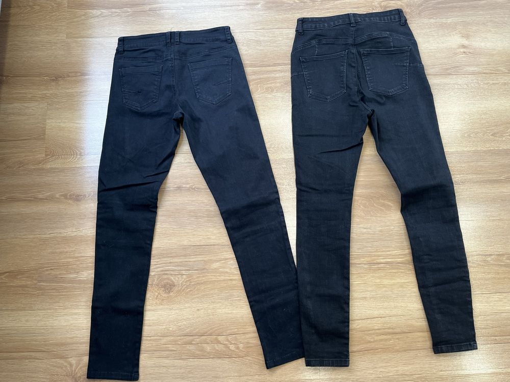 2x czarne damskie jeansy Cropp. Rurki, rozmiar S/36